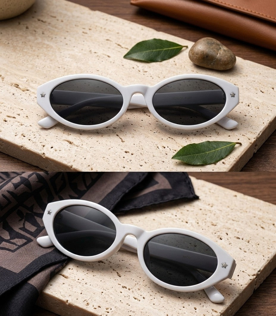 Retro Orbit Sunglares ^ Color 02 (White/Gray)
